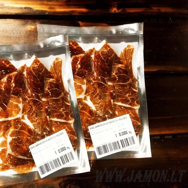 Jamon Iberico De BELLOTA 75% 80g Slaideriuotas